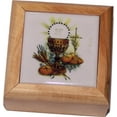 thumbnail image 1 of Holy Land Market First Communion Box - Rosary Box - Bethlehem Olive Wood (Ceramic - Communion III), 1 of 3
