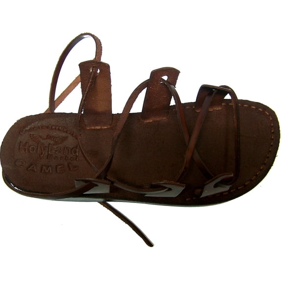 Holy Land Market Genuine Leather Suede Bottom Biblical Sandals (Jesus) Suede V (38 M EU)