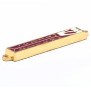 Holy Land Market Gold Plated 10 Commandments Mezuzah with Scroll Inside (Cavity in Back is About 3 Inches) (Burgundy, Ten Commandments)