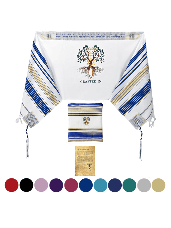 Grafted IN - Messianic Christian Prayer Shawl/Tallit Prayer Shawl - Creation and Restoration Talit