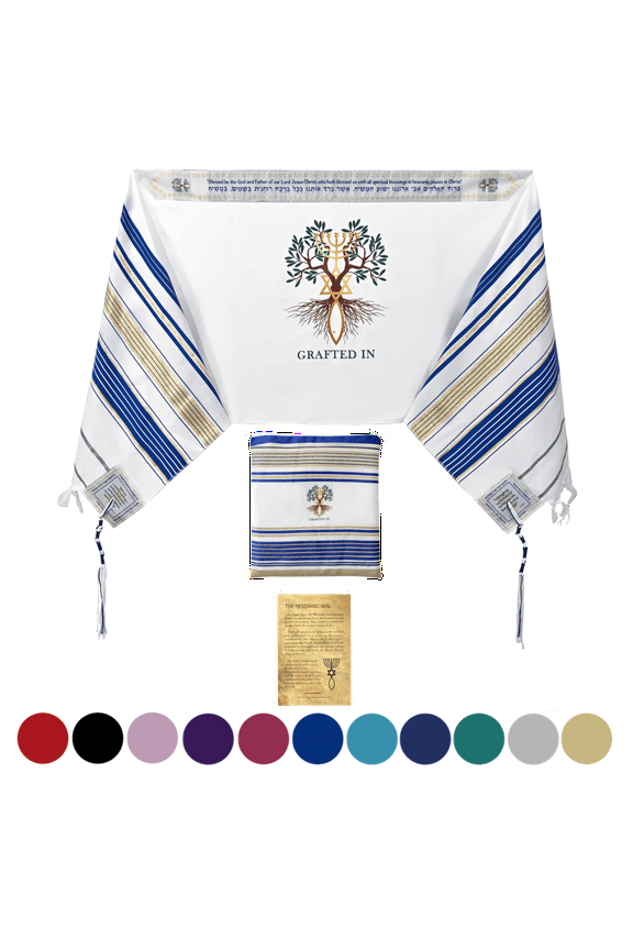 Grafted IN - Messianic Christian Prayer Shawl/Tallit Prayer Shawl - Creation and Restoration Talit