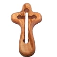 thumbnail image 1 of Holy Land Market Hand Cross Carved with Byzantine - Orthodox Cross Shape All The Way Through Package. Comes with Gift Box,Velvet Bag & Lord's Prayer Card - 4" Cross, 1 of 2