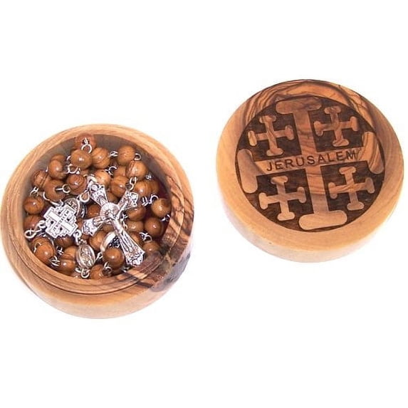 Holy Land Market Jerusalem Cross Rosary with Jerusalem Cross Box - Style II (Box : 7x3cm or 2.