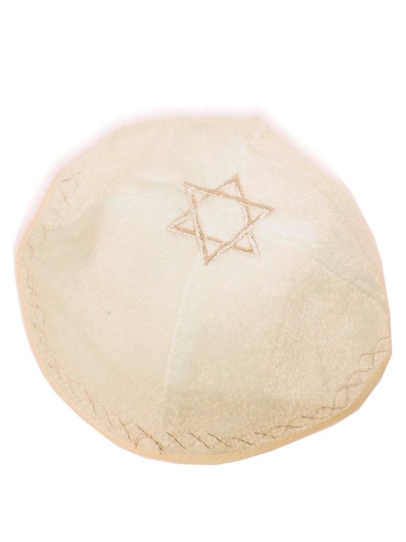 Kippah with Star of David-Beige Color