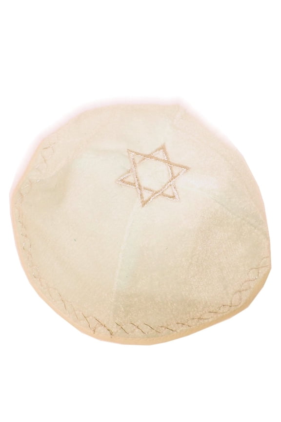 Kippah with Star of David-Beige Color