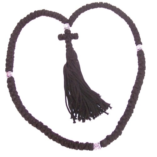 Holy Land Market Komboskini prayer rope - black wool with Red/grey ...