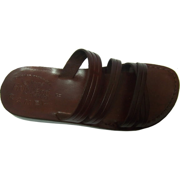 Holy Land Market Men/Women Biblical Jesus Leather Sandals/Slides From Jerusalem (Bethlehem Style II) (13-13.5 Women/10-10.5 Men)