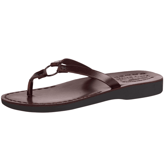 Holy Land Market Men/Women Biblical Jesus Leather Sandals/Slides From Jerusalem (Jericho Style II) (46 M EU)
