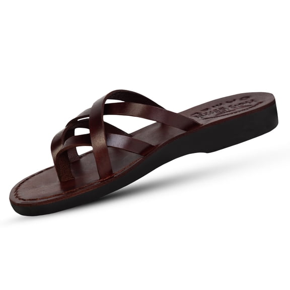 Holy Land Market Men/Women Biblical Jesus Leather Sandals/Slides From Jerusalem (Jerusalem Style II) (3.5-4 Big Kid)