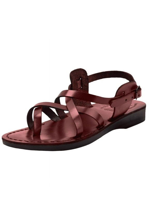 Men/Women Biblical Jesus Leather Sandals/Slides From Jerusalem (Jesus Style IV) (40 M EU)