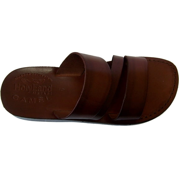 Holy Land Market Men/Women Biblical Jesus Leather Sandals/Slides From Jerusalem (Jesus - The Shepherd Style I) (3.5-4 Big Kid)