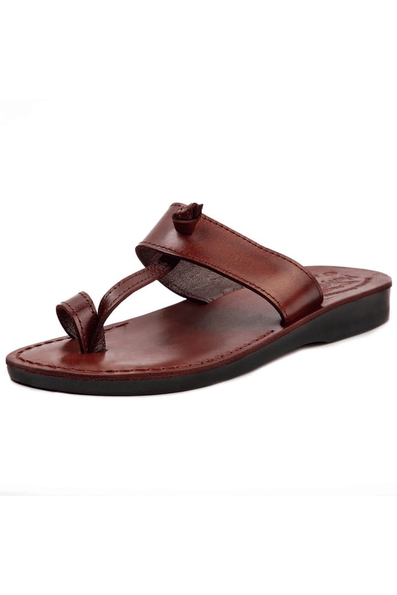 Men/Women Biblical Jesus Leather Sandals/Slides From Jerusalem (Nazareth Style) (2.5-3 Big Kid)