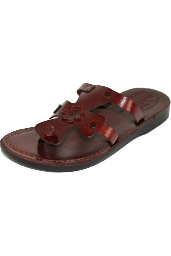 Men/Women Biblical Jesus Leather Sandals/Slides From Jerusalem (Sarah Style I) (44 M EU)