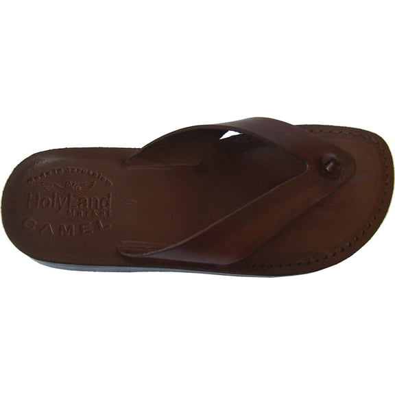 Holy Land Market Men/Women Biblical Jesus Leather Sandals/Slides From Jerusalem (Shepherd Style II) (44 M EU)