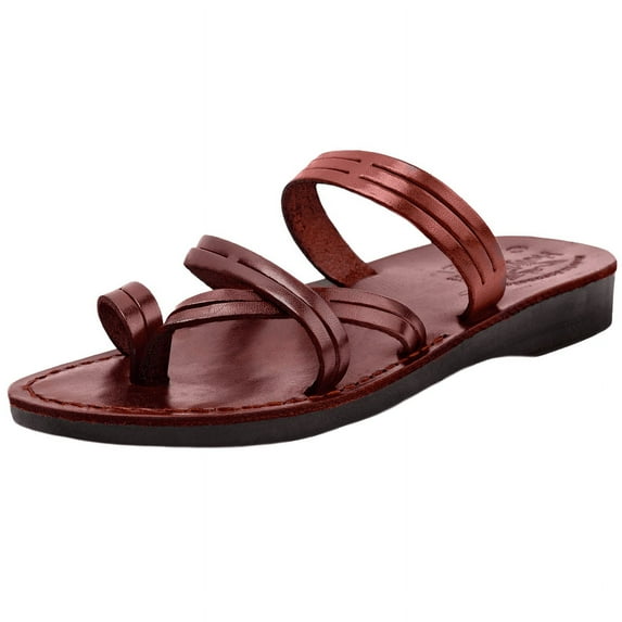 Holy Land Market Men/Women Biblical Jesus Leather Sandals/Slides From Jerusalem (Shepherd's Field) (14-14.5 Women/11-11.5 Men)