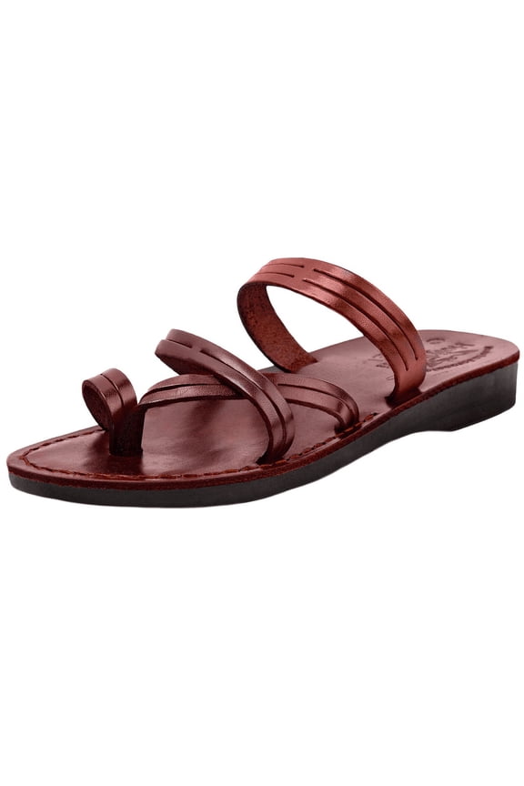Men/Women Biblical Jesus Leather Sandals/Slides From Jerusalem (Shepherd's Field) (7-7.5 Women/5.5-6 Men)