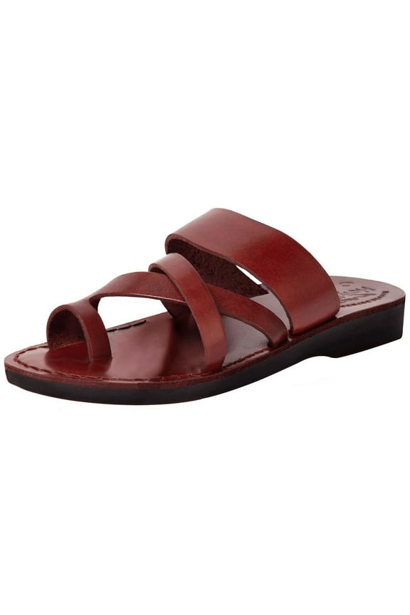 Men/Women Biblical Jesus Leather Sandals/Slides From Jerusalem (Shepherd's Field II) (11-11.5 Women/8.5-9 Men)