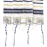 Holy Land Market Messianic Christian Shawl/Tallit - The Messiah Tallit - Medium Size 72 x 32 Inches Navy Blue