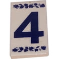 thumbnail image 1 of Holy Land Market Numeral Four Painted Tile from Jerusalem - 3x1.5 Inches - Asfour Outlet Trademark, 1 of 2
