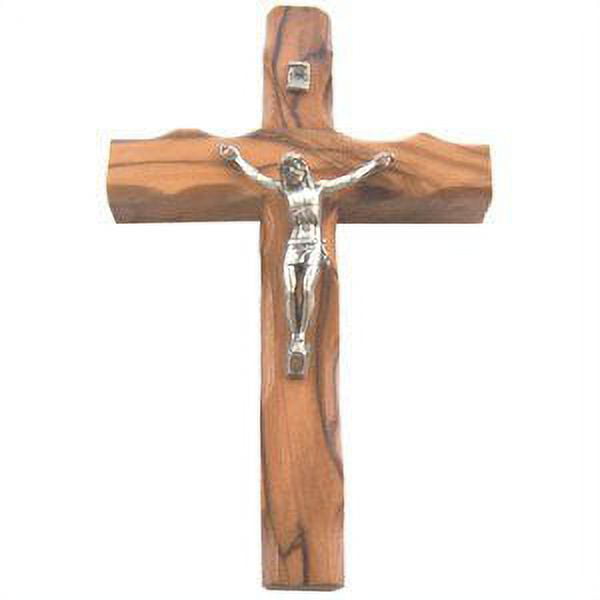 Holy Land Market Olive Wood Cross from Bethlehem with a Certificate and  Lord Prayer Card (5 Inches) 