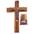 thumbnail image 1 of Holy Land Market Olive Wood Crucifix with Holy Earth - 8 inches, 1 of 3
