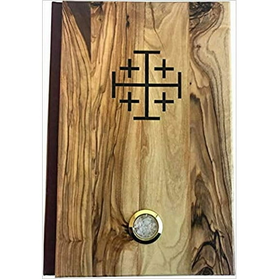 Holy Land Market Olive Wood covered Millennium Bible with 'Jerusalem Stones' ~ Red-Letter King James Version of The Old and The New Testament (Large - 8 x 5.5 Inches)