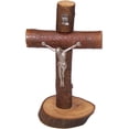 thumbnail image 1 of Holy Land Market Table natural Olive wood Cross/Crucifix with with bark left as is (5.5 Inch), 1 of 1