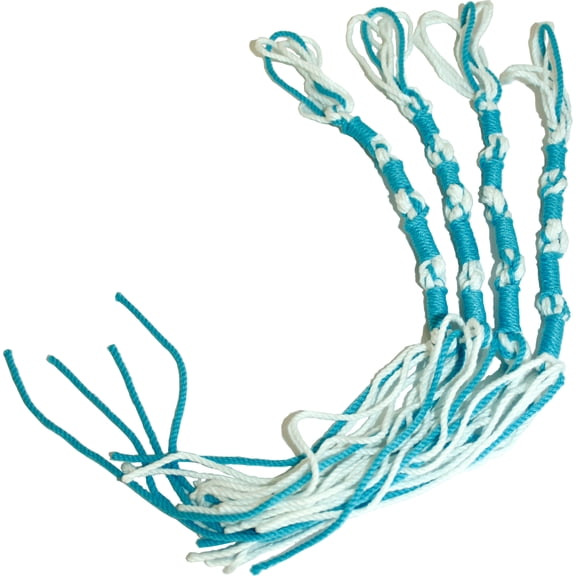 Holy Land Market Tzitzits (Set of Four) White with Blue Thread - Tassels ( with Longer Blue Messiah Thread ) (Sky Blue)