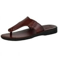 thumbnail image 1 of Holy Land Market Men/Women Biblical Jesus Leather Sandals/Slides From Jerusalem (Jerusalem Style IV) (16-16.5 Women/13-13.5 Men), 1 of 7