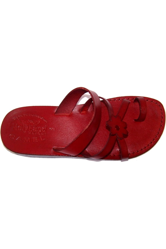 Unisex Biblical Flip Flops (Jesus - Yashua) Galilee Style (Red, 39 M EU)