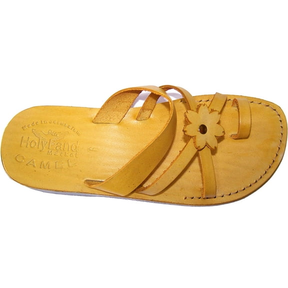 Holy Land Market Unisex Biblical Flip Flops (Jesus - Yashua) Galilee Style (Yellow, 39 M EU)