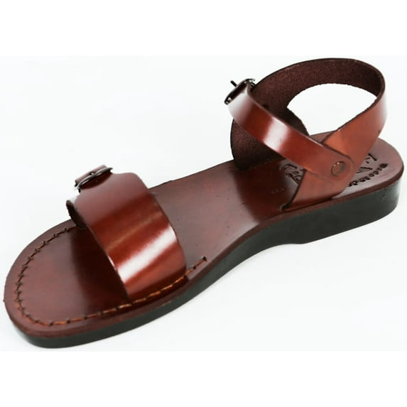 Holy Land Market Unisex Leather Biblical Sandals (Jesus - Yashua) Jerusalem Style II