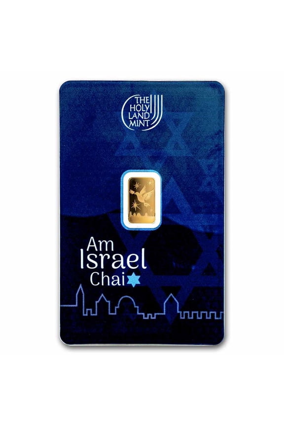 Am Israel Chai 1 Gram Gold Bars-In Assay #Below 100 Serial