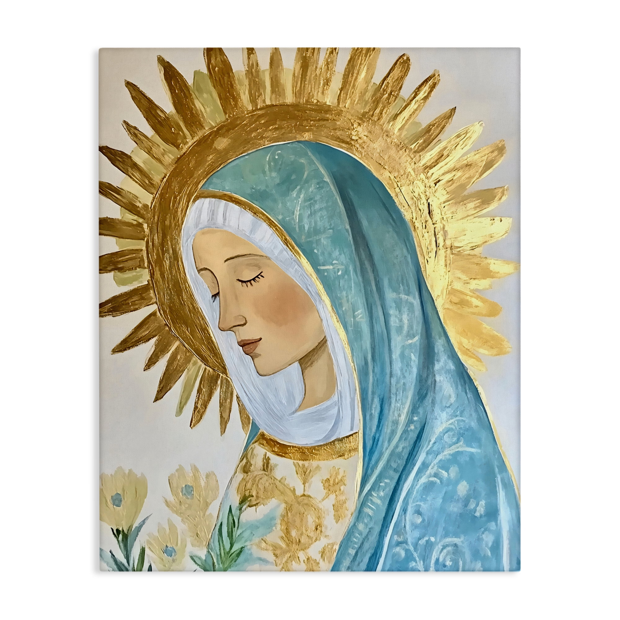 Holy Mary In Gold Canvas Wall Art, design by Franklyn Gregory