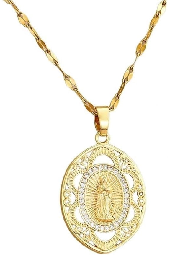 Holy Mary Medal Necklaces Virgen De Mary Confirmation Medal Necklace