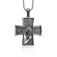 thumbnail image 1 of Holy Mary Prayer 925 Silver Necklace, Cross Necklace, Religious Pendant, Unique Christian Jewelry, Handmade Sterling Silver Catholic Pendant, 1 of 5