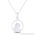 thumbnail image 1 of Holy Mother Virgin Mary 27x16mm Button Pendant & Chain Necklace in .925 Sterling Silver, 1 of 1