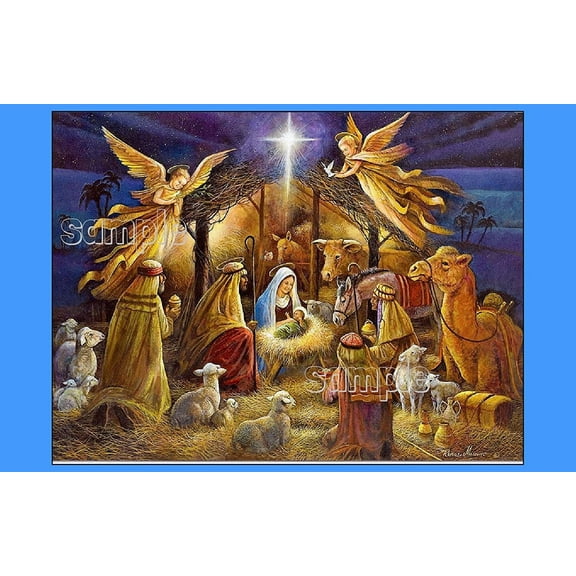 Holy Nativity CHRISTMAS HOLIDAY edible IMAGE CAKE TOPPER DECORATION