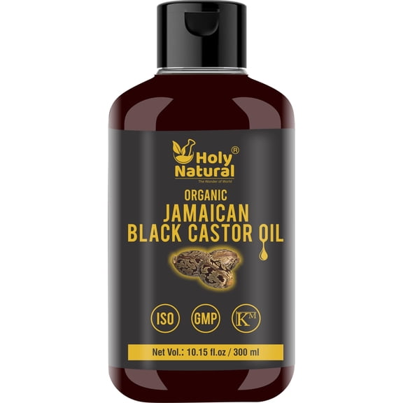 Holy Natural - The Wonder Of World Organic Jamaican Black Castor Oil For Hair, Eyelash, Eyebrow And Skin | Cold Pressed | 300Ml