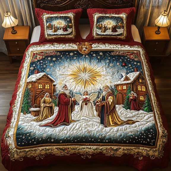 Holy Night Charm Quilted Bedding Set , 3-Piece Bedding Set