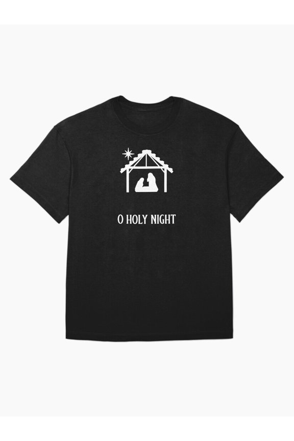 Holy Night Theme Christmas Spiritual Faith Based Devotional Apparel Unisex T-Shirt up to Size 5XL