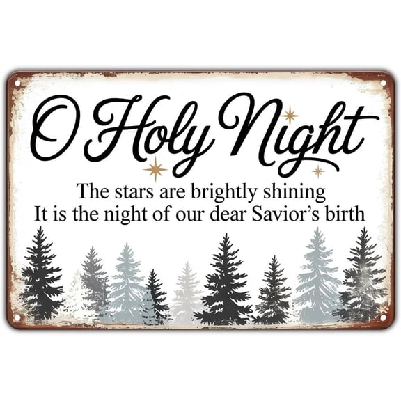 {Holy Night Vintage Metal Wall Sign With Nativity Print For Home Bedroom Kitchen Bar Coffee Bathroom Decor 8 x 12 Inch} Recent Chat History - Assistant: {Holy Night Vintage Metal Wall Sign With Nativ