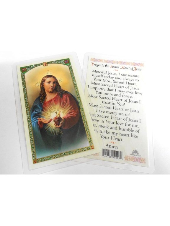 Holy Prayer Cards For the Prayer to the Sacred Heart of Jesus with 25 Cards in English