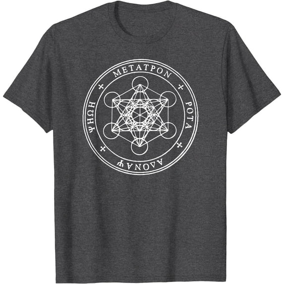 Holy Seal of Archangel Metatron aka Enoch Sigil Softstyle Unisex T-Shirt Men Women Kids,Dark Heather Grey Color,Size XL