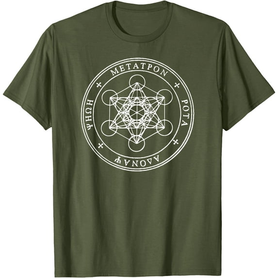 Holy Seal of Archangel Metatron aka Enoch Sigil Softstyle Unisex T-Shirt Men Women Kids,Military Green Color,Size M
