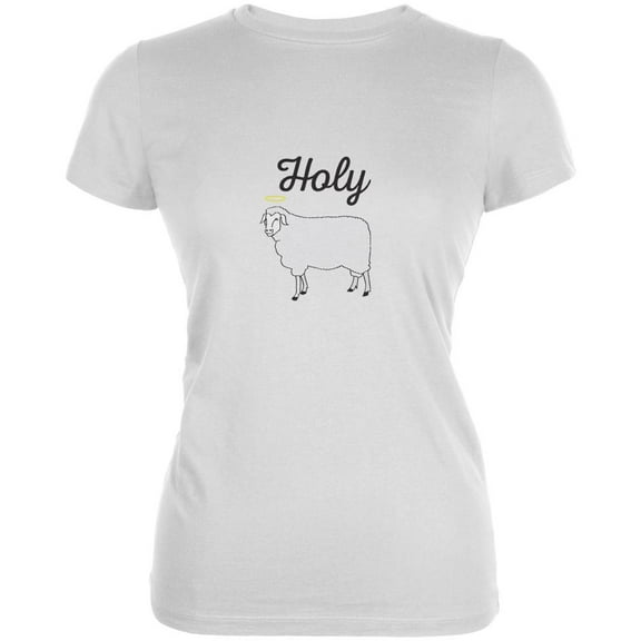 Holy Sheep White Juniors Soft T-Shirt - X-Large
