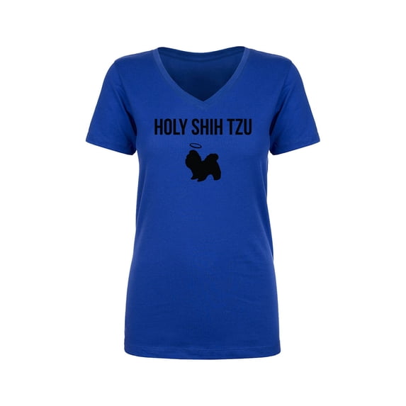 Holy Shih Tzu Womens V-Neck T-Shirt