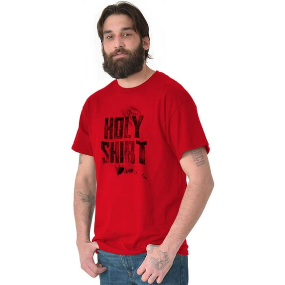 Holy Shirt Funny Saying Edgy Gym Men's Graphic T Shirt Tees Brisco Brands L