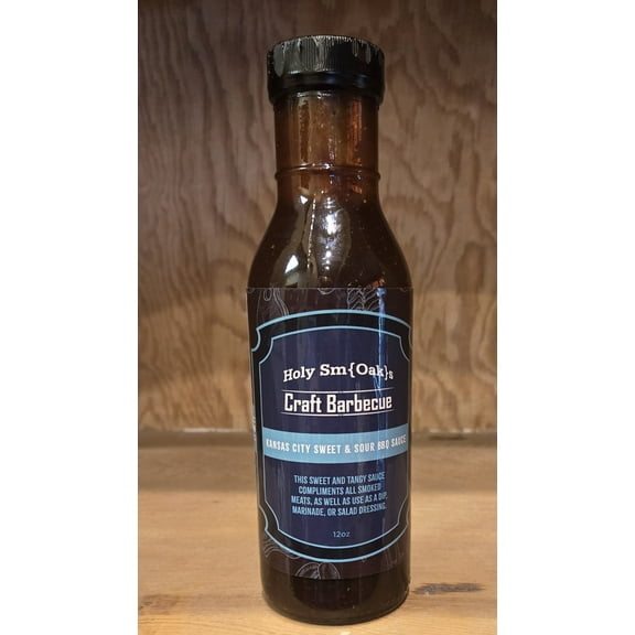 Holy Sm(Oaks) Craft BBQ Kansas City Sweet Barbecue Sauce, Plastic Bottle, 12 Fl Oz, 1 Count
