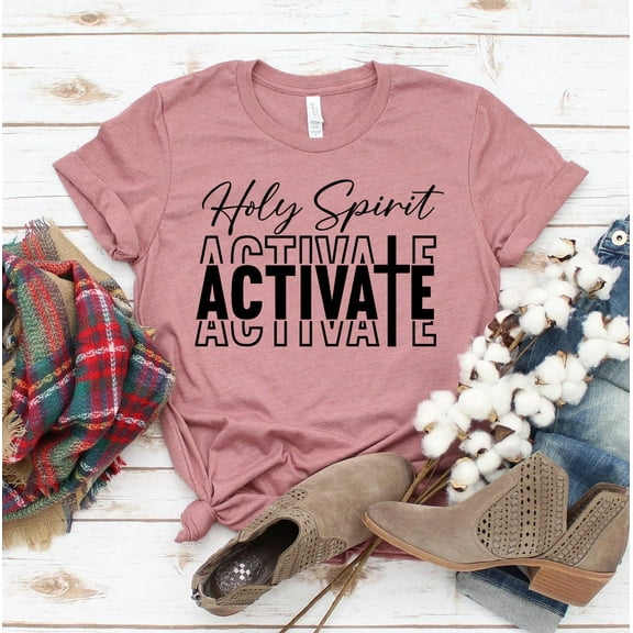 Holy Spirit Activate T-shirt Jesus Shirt Spiritual Gift Christian Tee Religious Tshirt Worship Shirts Women's Church Top